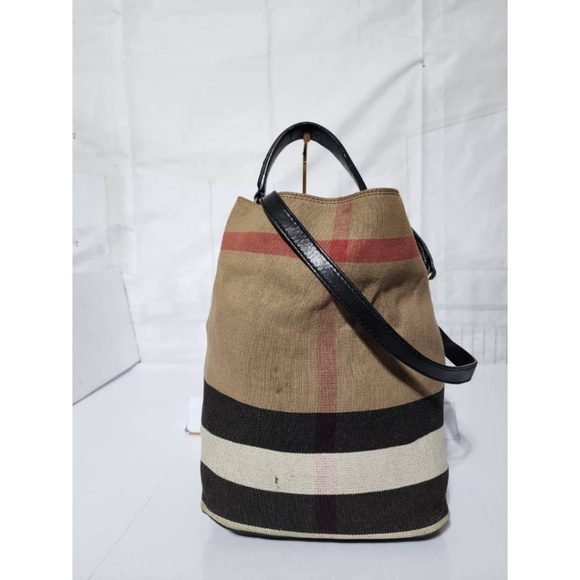 SOLD***Authentic Burberry Canvas Check Susanna Medium Hobo Bag Beige/Black - Picture 13 of 15